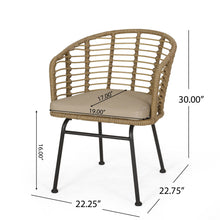 Load image into Gallery viewer, Randy - Modern Wicker Chair With Water Resistant Cushions - Brown / Beige