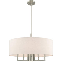 Load image into Gallery viewer, 25" Six Light Dimmable Chandelier With Shades - Nickel