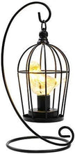 Load image into Gallery viewer, 13" Black Metal Pierced Novelty Desk Lamp With Cage Shade