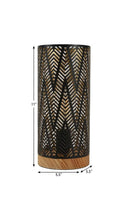 Load image into Gallery viewer, 11" Black Metal Pierced Desk Lamp With Cylinder Shade
