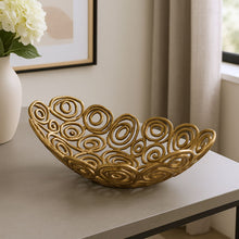 Load image into Gallery viewer, Abstract Circles Oval Decorative Bowl (628128) - Gold