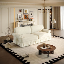 Load image into Gallery viewer, Luxuriously Comfortable Cloud Couch With Elegant Rolled Arms & Pleated Skirt Design