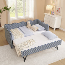 Load image into Gallery viewer, Gingham Daybed With USB Charging Port, Wave-Shaped Design
