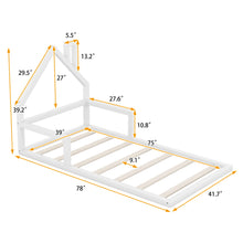 Load image into Gallery viewer, Floor Bed With House Shaped Headboard