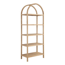 Load image into Gallery viewer, Five Tier Arched Top Bookcase - Natural