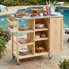Load image into Gallery viewer, Foldable Outdoor Kitchen Island With Storage Cabinet