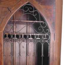 Load image into Gallery viewer, 44" Solid Wood And Iron Bar Cabinet With Three Shelves - Dark Brown