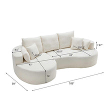 Load image into Gallery viewer, 2 Piece Fabric Cloud Curved Sectional Sofa With Chaise For Living Room