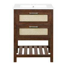 Load image into Gallery viewer, Modern Bathroom Vanity With Integrated Sink, Cabinet With 1 Deep Drawer And 1 Tip-Out Drawer