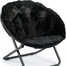 Load image into Gallery viewer, Tufted Faux Fur Folding Lounge Chair - Black