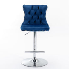 Load image into Gallery viewer, Swivel Barstools Adjusatble Seat Height From 25-33", Modern Upholstered Base Bar Stools With Backs Comfortable Tufted For Home Pub And Kitchen Island (Set of 2)