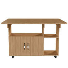 Load image into Gallery viewer, Multi Functional Folding Table With Storage Shelves And Wheels