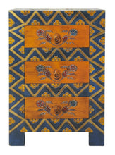 Load image into Gallery viewer, Stylish Hand Painted 3 Drawer Accent Cabinet - Teal Blue