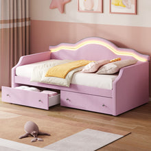 Load image into Gallery viewer, Upholstered Daybed With LED Lights And 2 Drawersme