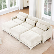 Load image into Gallery viewer, Stylish Sofa With Ottoman And Lumbar Pillows, Ergonomic Design