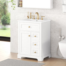 Load image into Gallery viewer, Modern Bathroom Vanity With Sink, 3 Drawers & Cabinet With 2 Tier Door Storage
