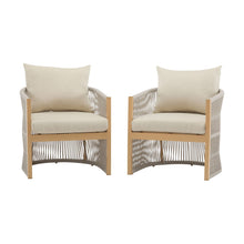 Load image into Gallery viewer, Modern Curved Aluminum Lounge Chair With Stylish Rope Weave Design And Cushioned Comfort For Outdoor