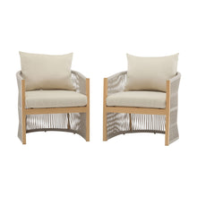 Load image into Gallery viewer, Modern Curved Aluminum Lounge Chair With Stylish Rope Weave Design And Cushioned Comfort For Outdoor