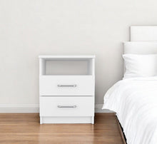 Load image into Gallery viewer, Modern And Stylish Particle Bedroom Nightstand - White