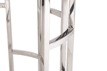 Load image into Gallery viewer, Stylish Marble Round Geometric End Or Side Table - Silver And White