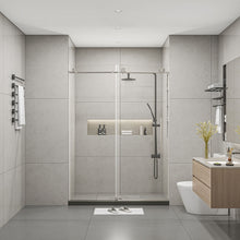 Load image into Gallery viewer, Frameless Shower Door, Clear Tempered Glass - Brushed Nickel