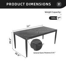 Load image into Gallery viewer, Outdoor Modern Patio Dining Table, Post Tapered Legs, Weatherproof & Rust Free