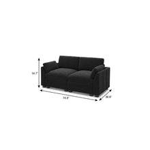 Load image into Gallery viewer, 75" Black Velvet Modular Loveseat