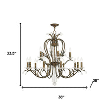 Load image into Gallery viewer, Multi Light Metal Dimmable Chandelier With Shades - Bronze / Clear
