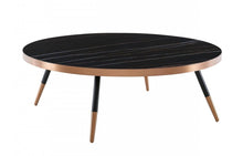 Load image into Gallery viewer, Modern Large Ceramic Coffee Table - Black And Gold