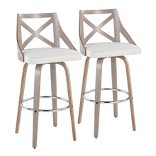 Load image into Gallery viewer, Charlotte - Farmhouse Fixed Height Bar Stool With Round Footrest (Set of 2)
