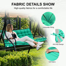 Load image into Gallery viewer, 3 Seater Outdoor Porch Swing Cushion With Backrest, Waterproof