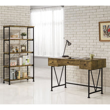 Load image into Gallery viewer, Avon - 2 Piece Computer Desk And Bookcase With 3 Drawers - Rustic Brown