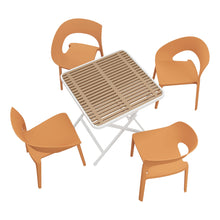 Load image into Gallery viewer, 4 Piece Set Of Modern Designed Single Chairs With Folding Square Table