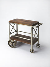 Load image into Gallery viewer, Vintage Style Rolling Server Bar Cart - Dark Brown