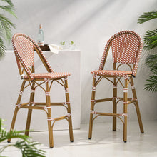 Load image into Gallery viewer, Outdoor Pe Rattan French Barstool Set