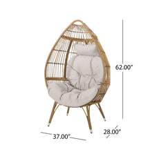 Load image into Gallery viewer, Basket Chair With Teardrop Shape And Water Resistant Cushion - Natural