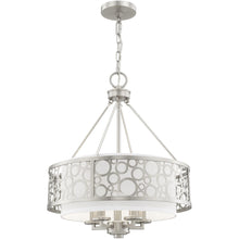 Load image into Gallery viewer, 22" Five Light Metal Dimmable Chandelier With Shades - Nickel