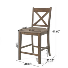 Load image into Gallery viewer, Farmhouse Style Counter Height Chair With Upholstered Seat