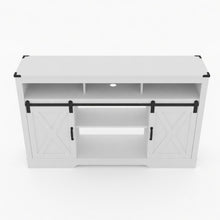 Load image into Gallery viewer, Farmhouse TV Stand With Sliding Barn Doors & Adjustable Storage