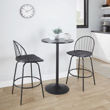 Load image into Gallery viewer, Riley - Claire Farmhouse Fixed Height Counter Stool With Swivel With Round Footrest (Set of 2)