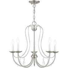 Load image into Gallery viewer, 20'' Five Light Dimmable Chandelier With Shades - Nickel