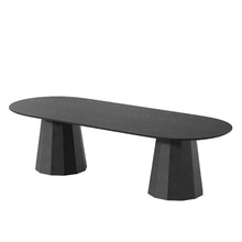 Load image into Gallery viewer, 86'' Wooden Double Pedestal Base Oval Dining Table - Black