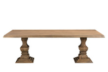 Load image into Gallery viewer, 96" Solid Wood Double Pedestal Base Dining Table - Brown