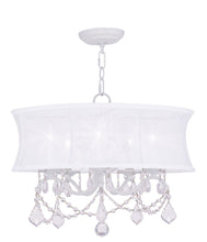 Load image into Gallery viewer, 19" Five Light Dimmable Chandelier With Shades - White