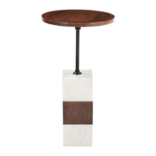 Load image into Gallery viewer, 22" Marble Pedestal End Table - White