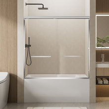 Load image into Gallery viewer, Aluminum Frame Double Double Soft Close Shower Door, Tempered Glass And Dual Stainless Steel Handles