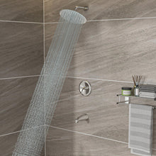 Load image into Gallery viewer, 10" Round Rain Shower Head System With Waterfall Tub Spout, Wall Mounted, Stainless Steel