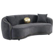 Load image into Gallery viewer, Lorraine - 2 Piece Upholstered Sofa Set With Tufting Trim - Dark Gray