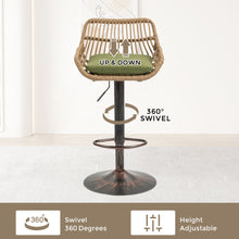 Load image into Gallery viewer, Modern Swivel Bar Stools Adjustable Counter Chairs With Footrest (Set of 2)