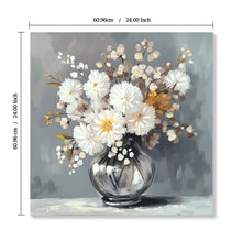 Load image into Gallery viewer, Chrysanthemum Vase Canvas Wall Art Decor Country - Stone White